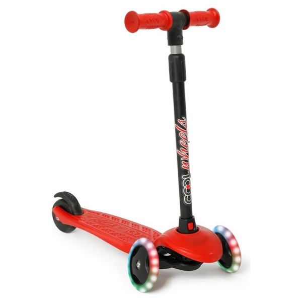 Cool Wheels Star Işıklı 3 Tekerlekli Çocuk Scooter KIRMIZI