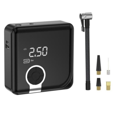 Taşınabilir Akıllı Dijital Ekranlı Araç Hava Kompresörü Siyah